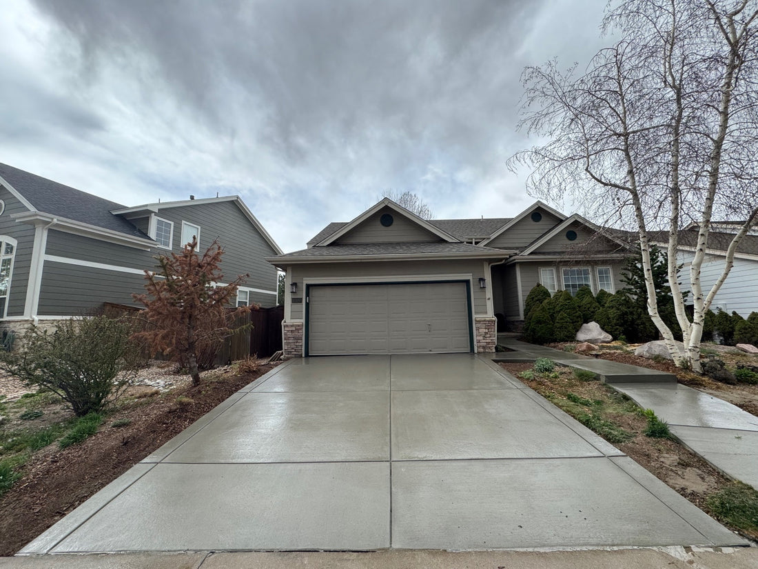 Concrete driveway replacement in Parker Colorado residential home