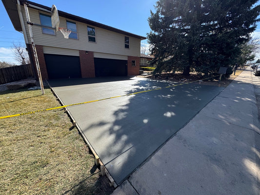 New residential concrete driveway replacement completed in Denver Colorado by Pristine Concrete Denver