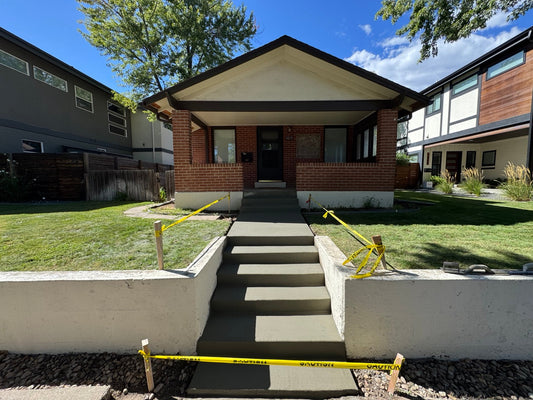 New concrete steps and front walkway replacement completed by Pristine Concrete Denver